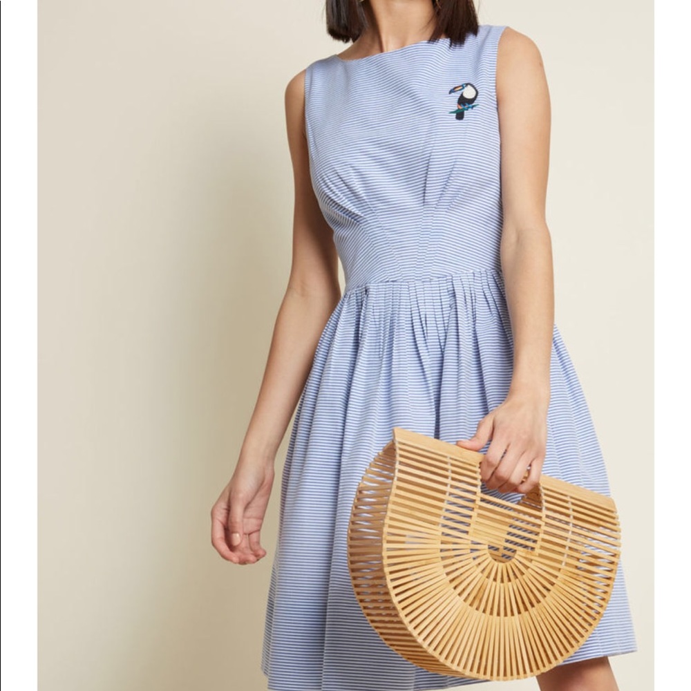 Modcloth Emily Fin Day Off Darling striped bird